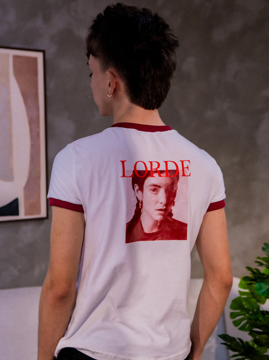 Ringer Tee What Was That? Lorde (Blanca/Ribs Vino) | Lanilla Licrada