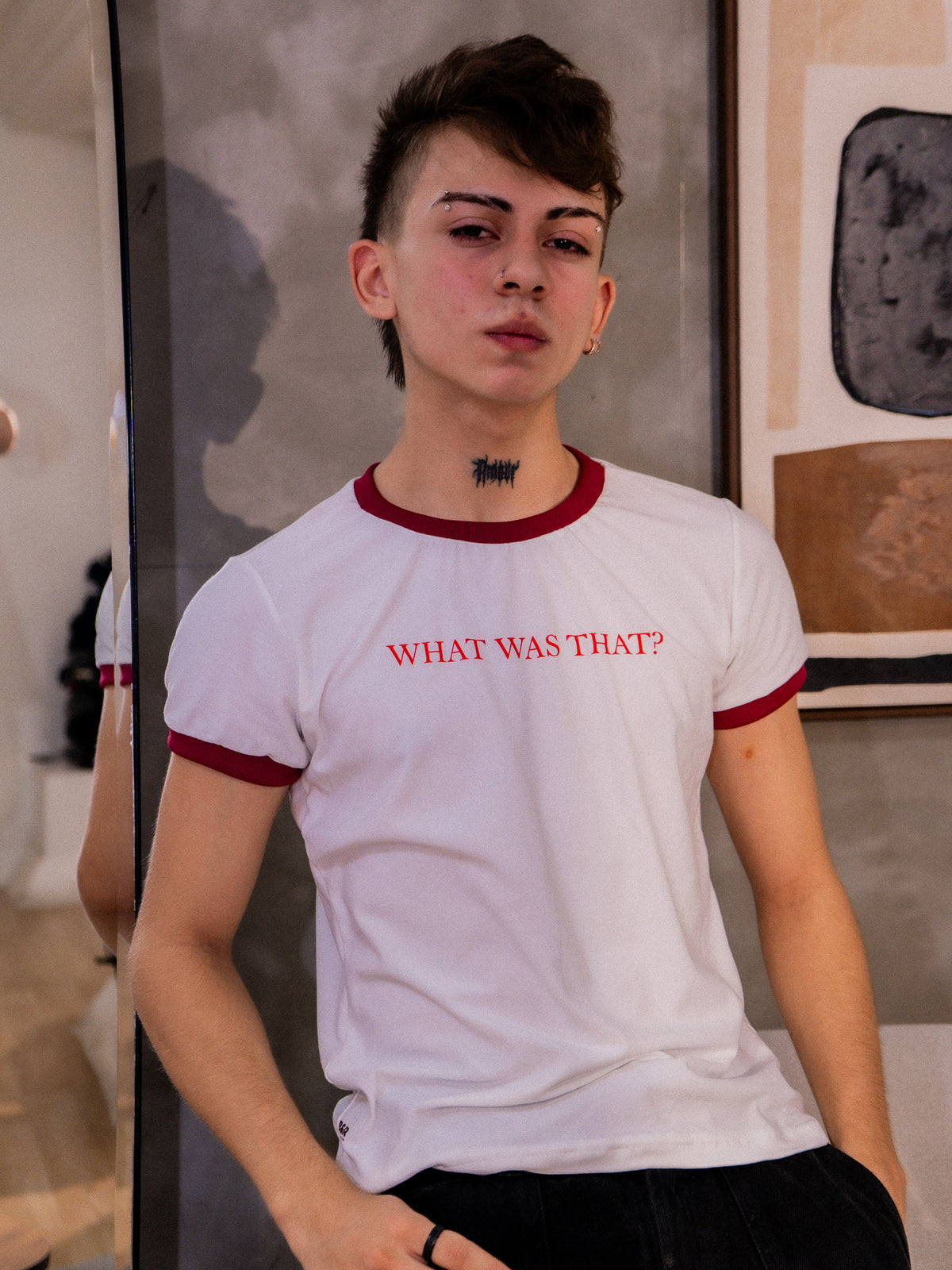 Ringer Tee What Was That? Lorde (Blanca/Ribs Vino) | Lanilla Licrada