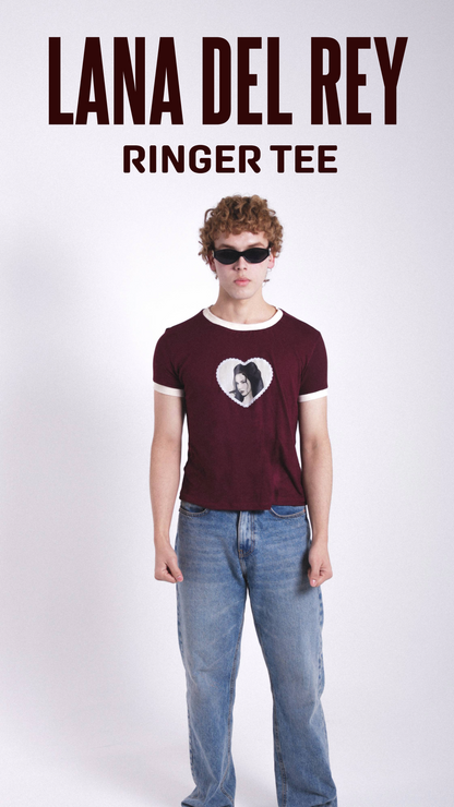 Ringer Tee Maroon Lana Del Rey | Lanilla Licrada